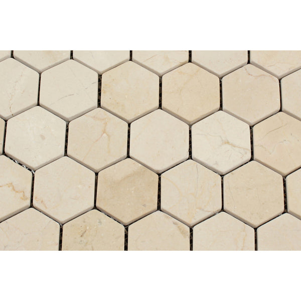 Crema Marfil 10 Inch Hexagon Honed Marble Tile