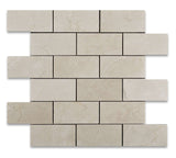 2 X 4 Crema Marfil Marble Polished Brick Mosaic Tile-Marble Mosaic-American Tile Depot