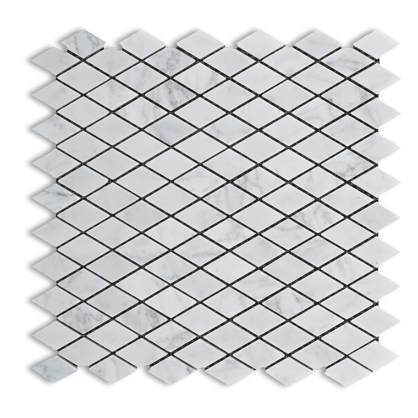 Carrara White Marble Honed 1" Diamond Mosaic Tile-Marble Mosaic-American Tile Depot