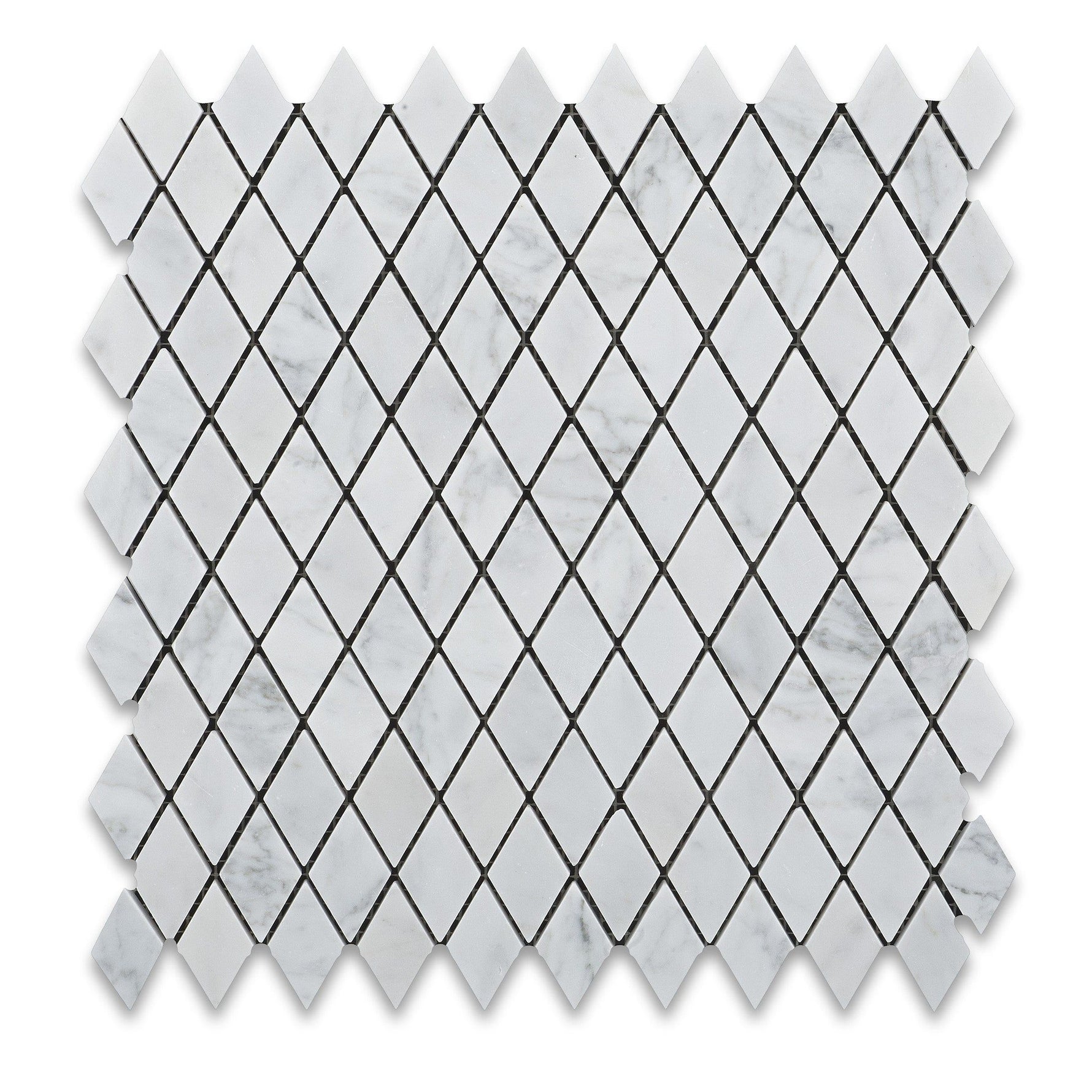 Carrara White Marble Polished 1" Diamond Mosaic Tile-Marble Mosaic-American Tile Depot