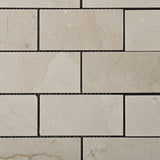 2 X 4 Crema Marfil Marble Honed Brick Mosaic Tile