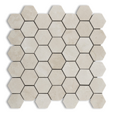 Crema Marfil Marble Honed 2" Hexagon Mosaic Tile