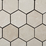 Crema Marfil Marble Honed 2" Hexagon Mosaic Tile