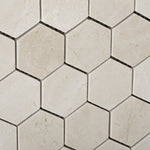 Crema Marfil Marble Honed 2" Hexagon Mosaic Tile