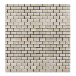 1 X 2 Crema Marfil Marble Tumbled Brick Mosaic Tile