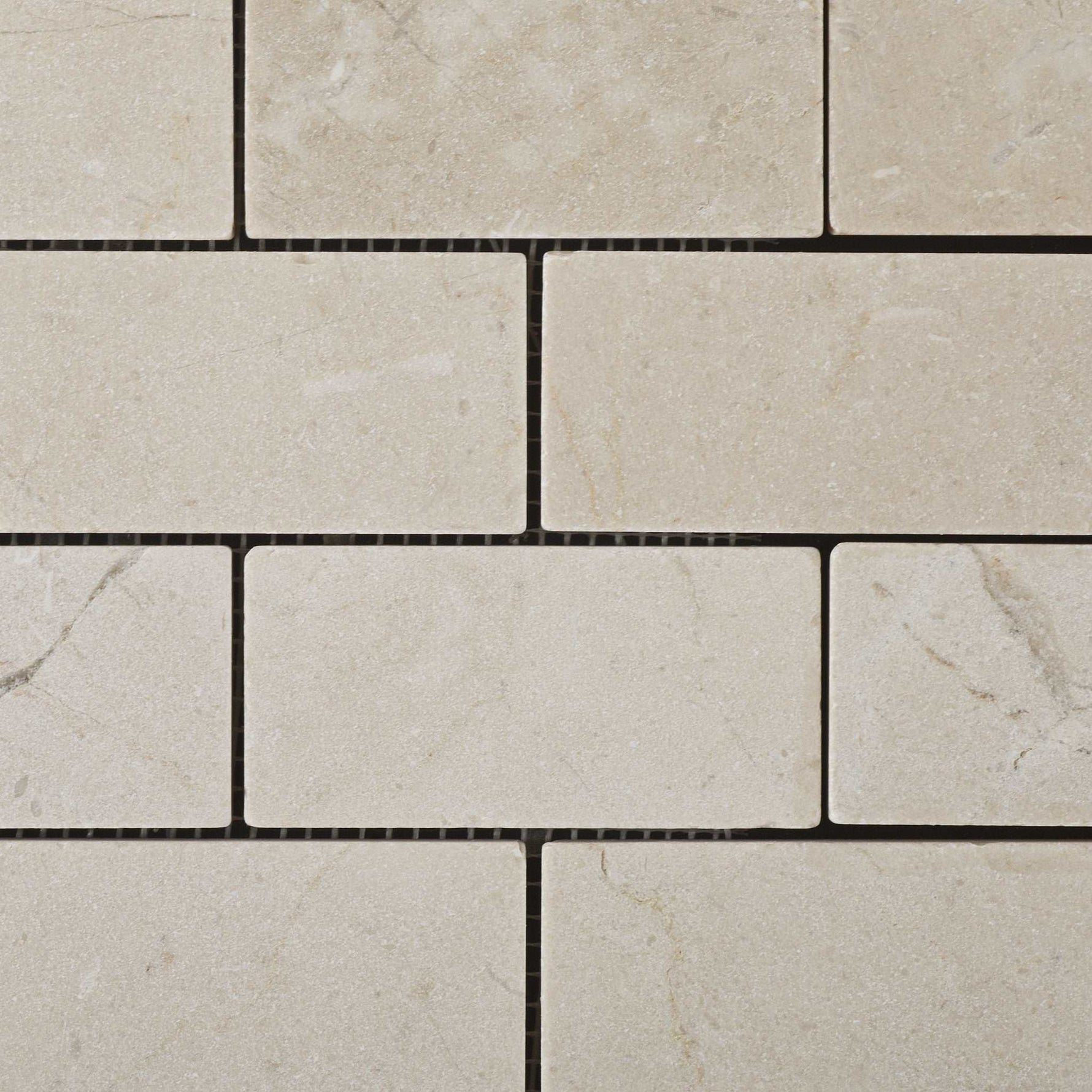 2 X 4 Crema Marfil Marble Tumbled Brick Mosaic Tile