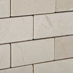 2 X 4 Crema Marfil Marble Tumbled Brick Mosaic Tile