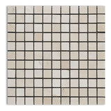 1 X 1 Crema Marfil Marble Tumbled Mosaic Tile-Marble Mosaic-American Tile Depot