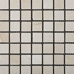 1 X 1 Crema Marfil Marble Tumbled Mosaic Tile