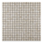 1 X 1 Crema Marfil Marble Tumbled Mosaic Tile