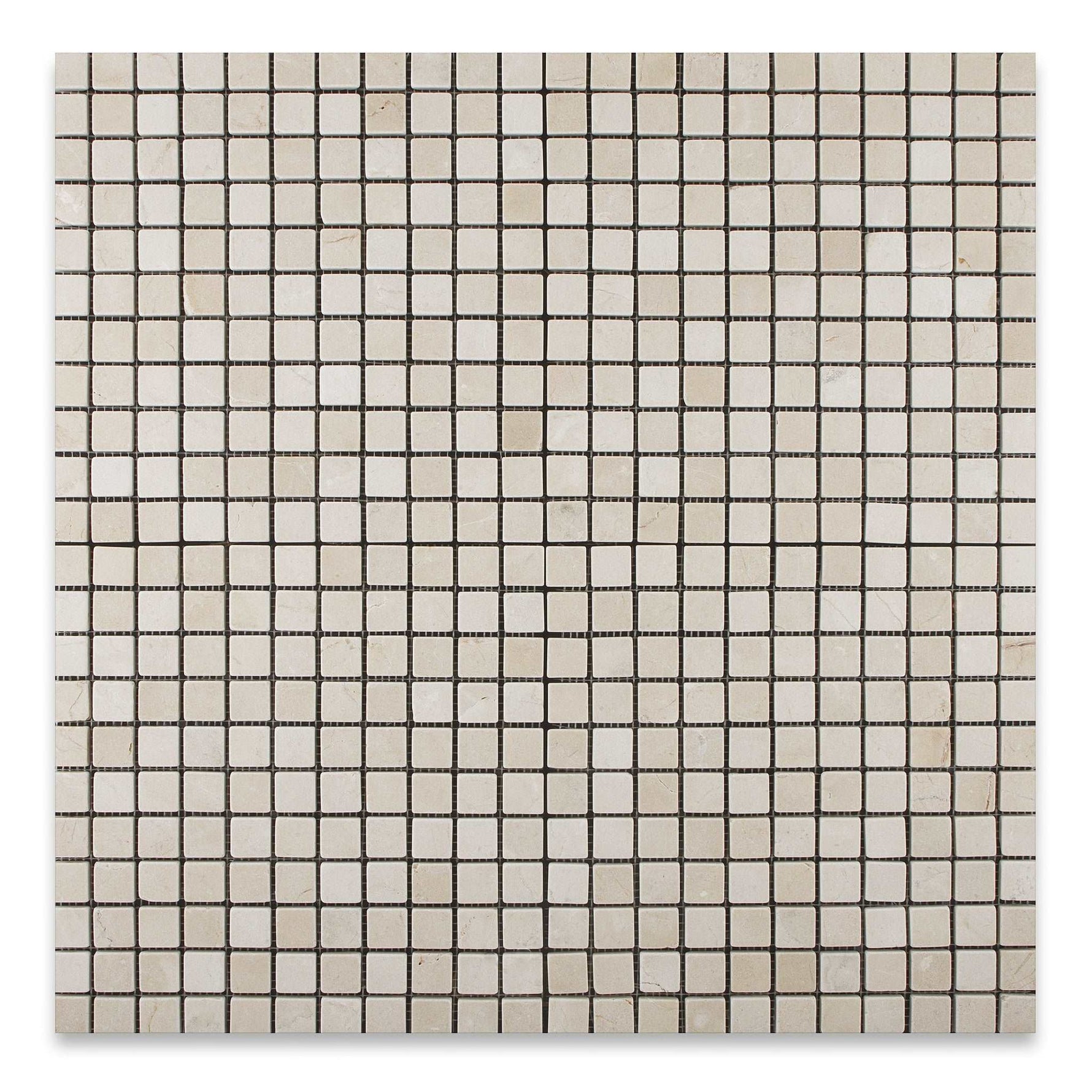 1 X 1 Crema Marfil Marble Tumbled Mosaic Tile