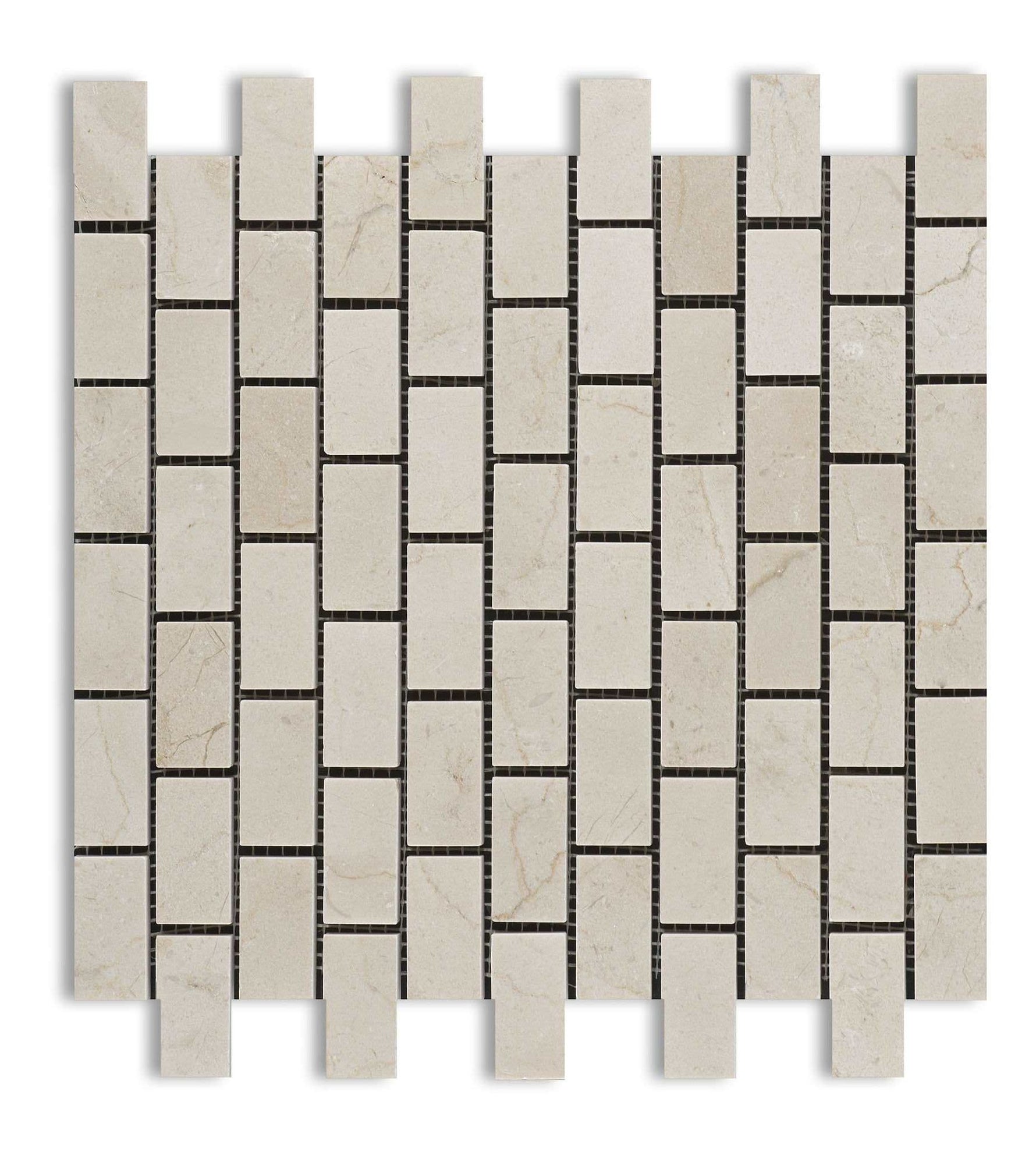 1 X 2 Crema Marfil Marble Honed Brick Mosaic Tile-Marble Mosaic-American Tile Depot