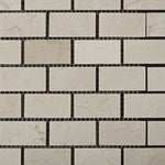 1 X 2 Crema Marfil Marble Polished Brick Mosaic Tile