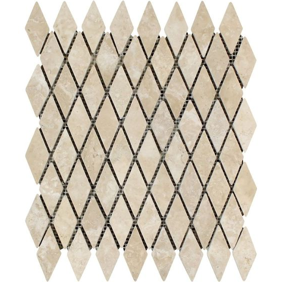 Durango Cream Travertine 1" Diamond Tumbled Mosaic Tile-Travertine Mosaic-American Tile Depot