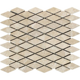 Durango Cream Travertine 1" Diamond Tumbled Mosaic Tile