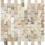 1 X 2 Philadelphia Travertine Split-Faced Brick Mosaic Tile