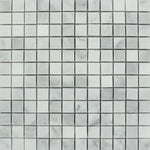 1 X 1 Bianco Venatino (Bianco Mare) Marble Honed Mosaic Tile-Marble Mosaic-American Tile Depot