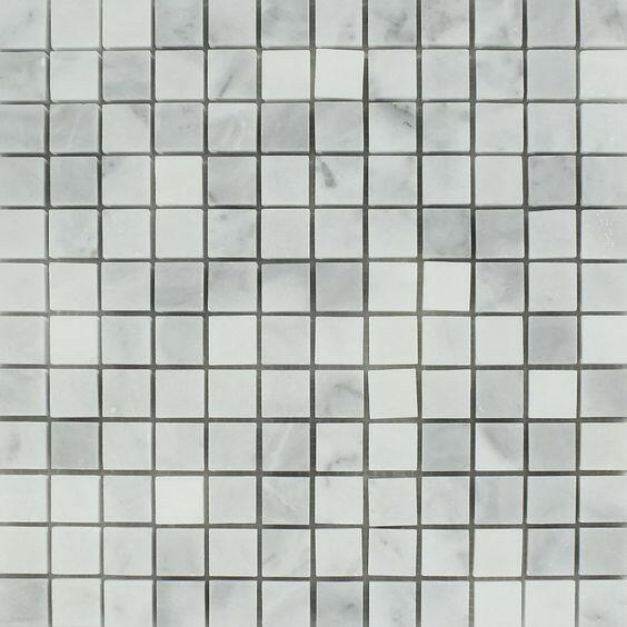 1 X 1 Bianco Venatino (Bianco Mare) Marble Honed Mosaic Tile-Marble Mosaic-American Tile Depot