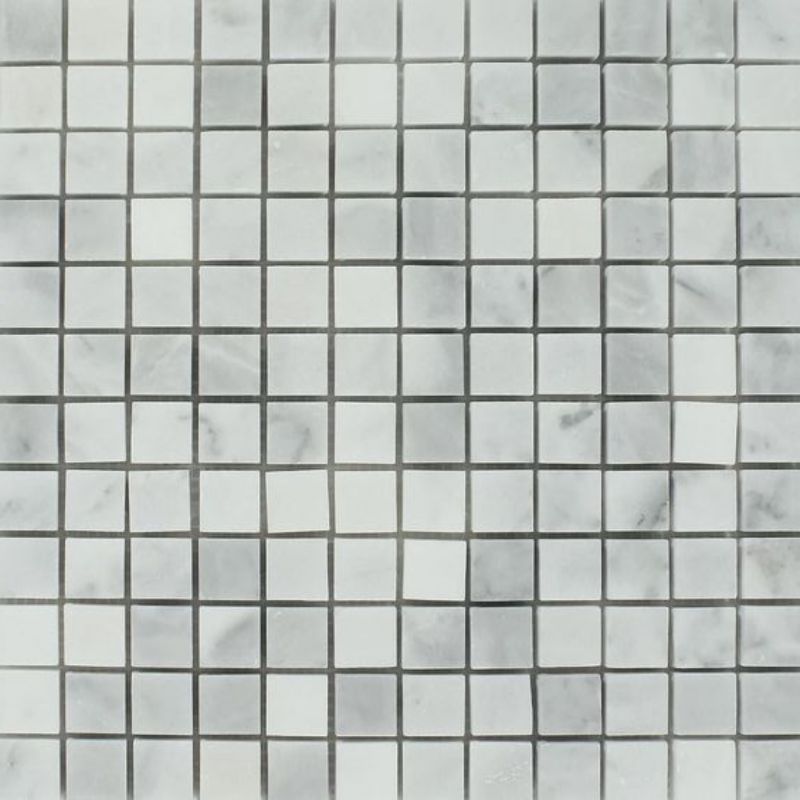 1 X 1 Bianco Venatino (Bianco Mare) Marble Polished Mosaic Tile-Marble Mosaic-American Tile Depot