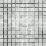 1 X 1 Bianco Venatino (Bianco Mare) Marble Polished Mosaic Tile-Marble Mosaic-American Tile Depot