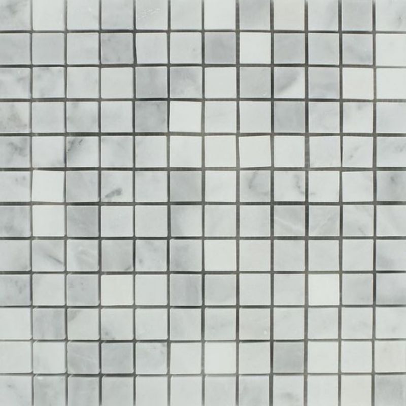 1 X 1 Bianco Venatino (Bianco Mare) Marble Polished Mosaic Tile-Marble Mosaic-American Tile Depot