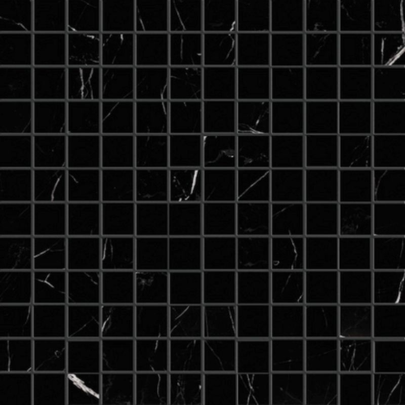 1 X 1 Black Marquina Marble Polished Mosaic Tile-Marble Mosaic-American Tile Depot