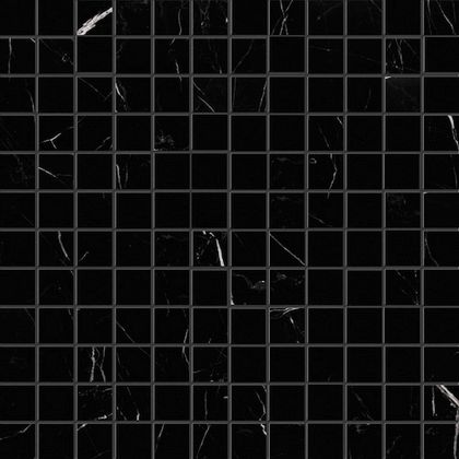 1 X 1 Black Marquina Marble Polished Mosaic Tile-Marble Mosaic-American Tile Depot