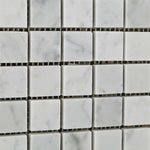 1 X 1 Carrara White Marble Honed Mosaic Tile-Marble Mosaic-American Tile Depot