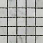 1 X 1 Carrara White Marble Polished Mosaic Tile-Marble Mosaic-American Tile Depot