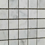 1 X 1 Carrara White Marble Polished Mosaic Tile-Marble Mosaic-American Tile Depot