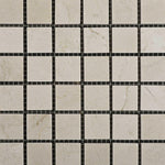 1 X 1 Crema Marfil Marble Honed Mosaic Tile-Marble Mosaic-American Tile Depot