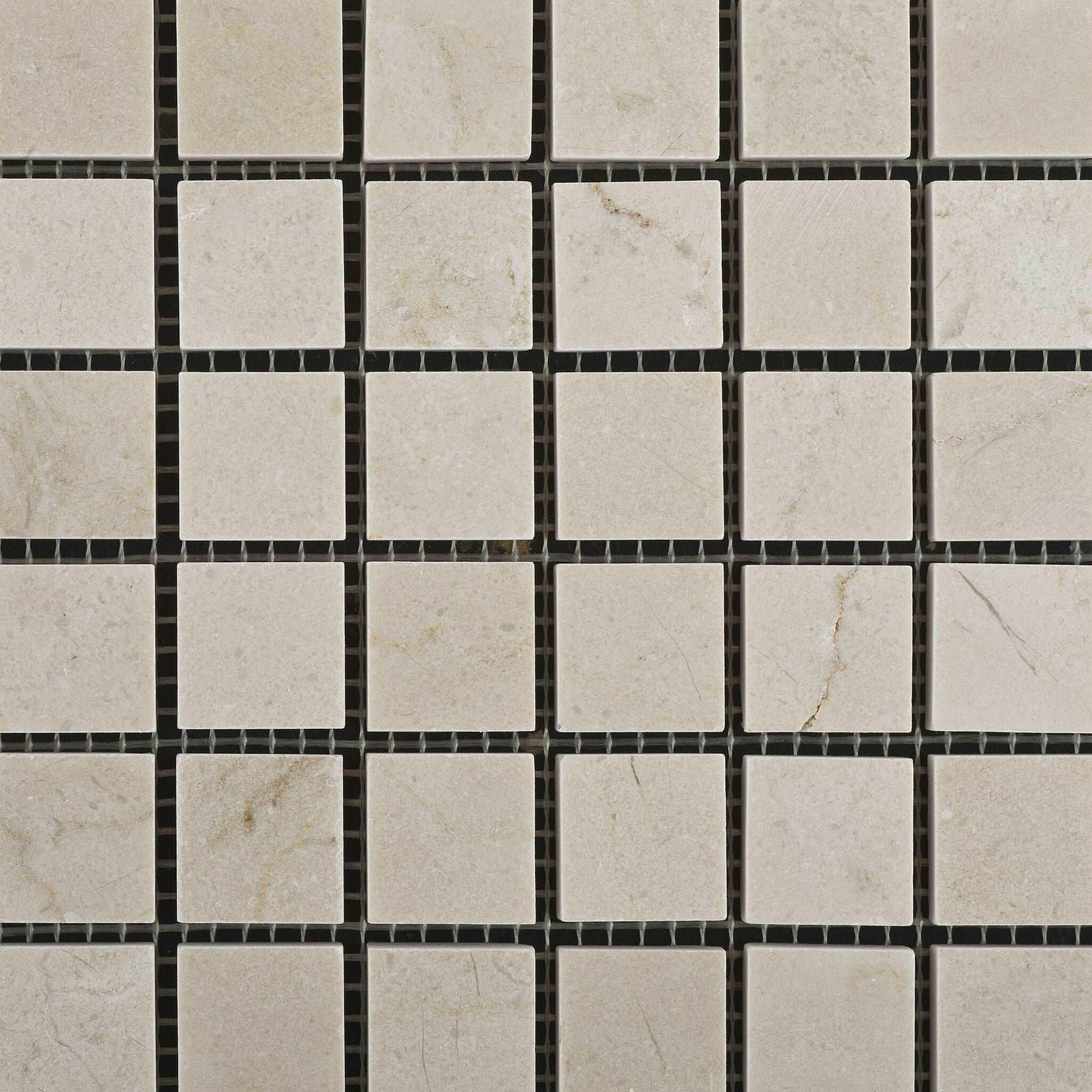 1 X 1 Crema Marfil Marble Honed Mosaic Tile-Marble Mosaic-American Tile Depot