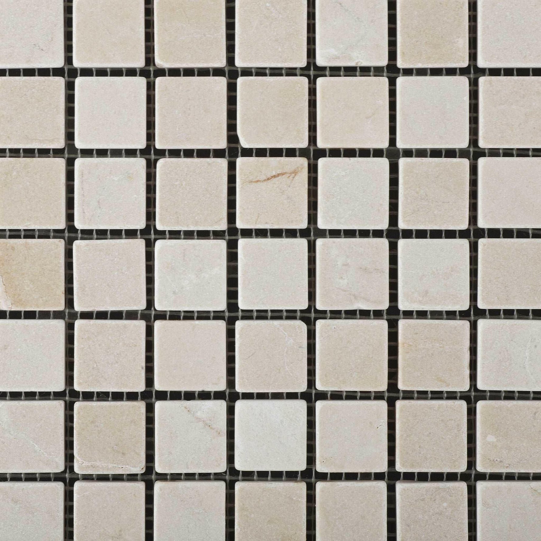 1 X 1 Crema Marfil Marble Tumbled Mosaic Tile-Marble Mosaic-American Tile Depot