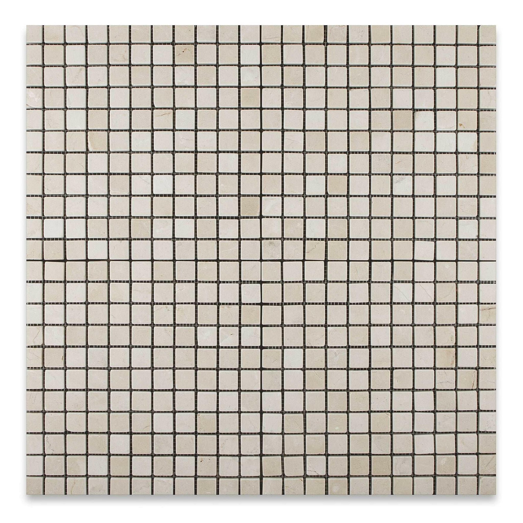 1 X 1 Crema Marfil Marble Tumbled Mosaic Tile-Marble Mosaic-American Tile Depot