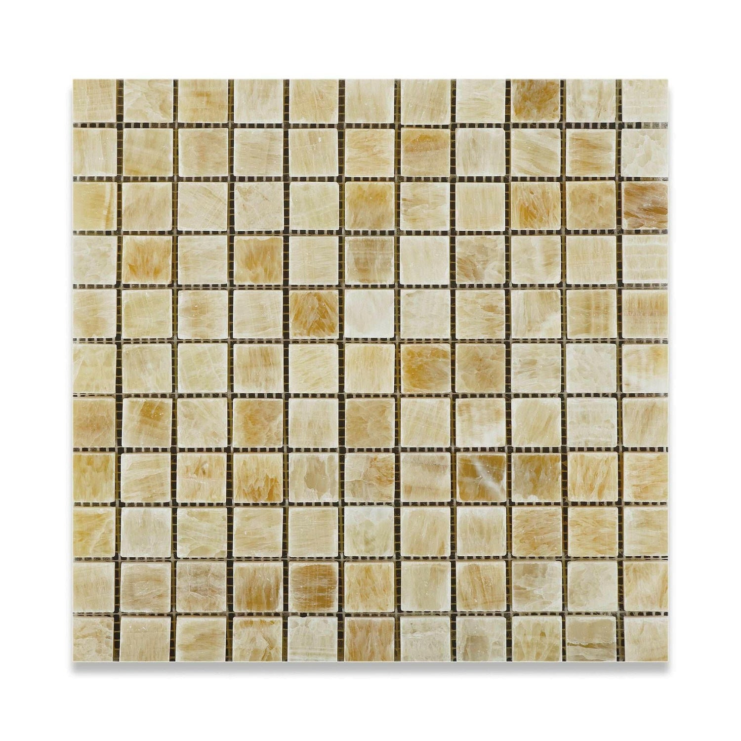 1 X 1 Honey Onyx Polished Mosaic Tile-Onyx Mosaic-American Tile Depot