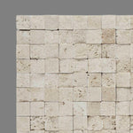 1 X 1 Ivory Travertine Split-Faced Mosaic Tile-Travertine Mosaic-American Tile Depot