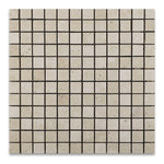 1 X 1 Ivory Travertine Tumbled Mosaic Tile-Travertine Mosaic-American Tile Depot