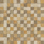 1 X 1 Mixed Travertine Split-Faced Mosaic Tile-Travertine Mosaic-American Tile Depot