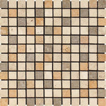 1 X 1 Mixed Travertine Tumbled Mosaic Tile-Travertine Mosaic-American Tile Depot