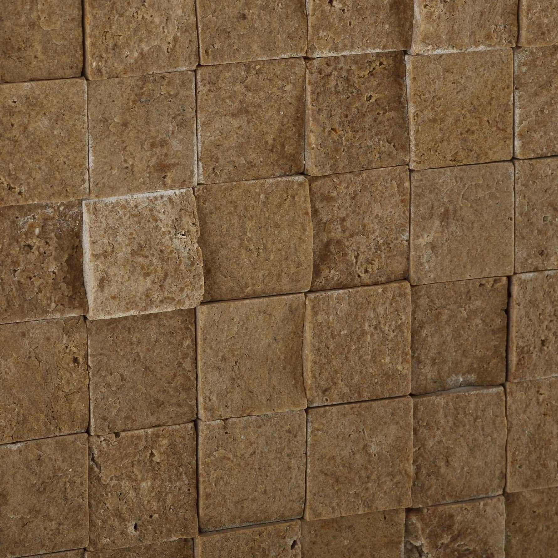 1 X 1 Noce Travertine Split-Faced Mosaic Tile-Travertine Mosaic-American Tile Depot