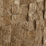 1 X 1 Noce Travertine Split-Faced Mosaic Tile-Travertine Mosaic-American Tile Depot