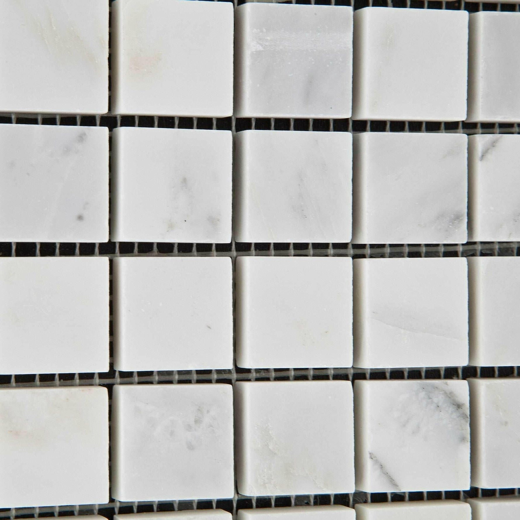 1 X 1 Oriental White / Asian Statuary Marble Honed Mosaic Tile-Marble Mosaic-American Tile Depot