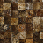 1 X 1 Scabos Travertine HI-LOW Split-Faced Mosaic Tile-Travertine Mosaic-American Tile Depot