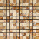 1 X 1 Scabos Travertine Polished Mosaic Tile-Travertine Mosaic-American Tile Depot