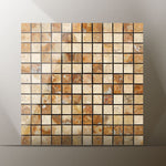 1 X 1 Scabos Travertine Polished Mosaic Tile-Travertine Mosaic-American Tile Depot