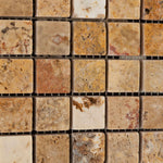 1 X 1 Scabos Travertine Tumbled Mosaic Tile-Travertine Mosaic-American Tile Depot