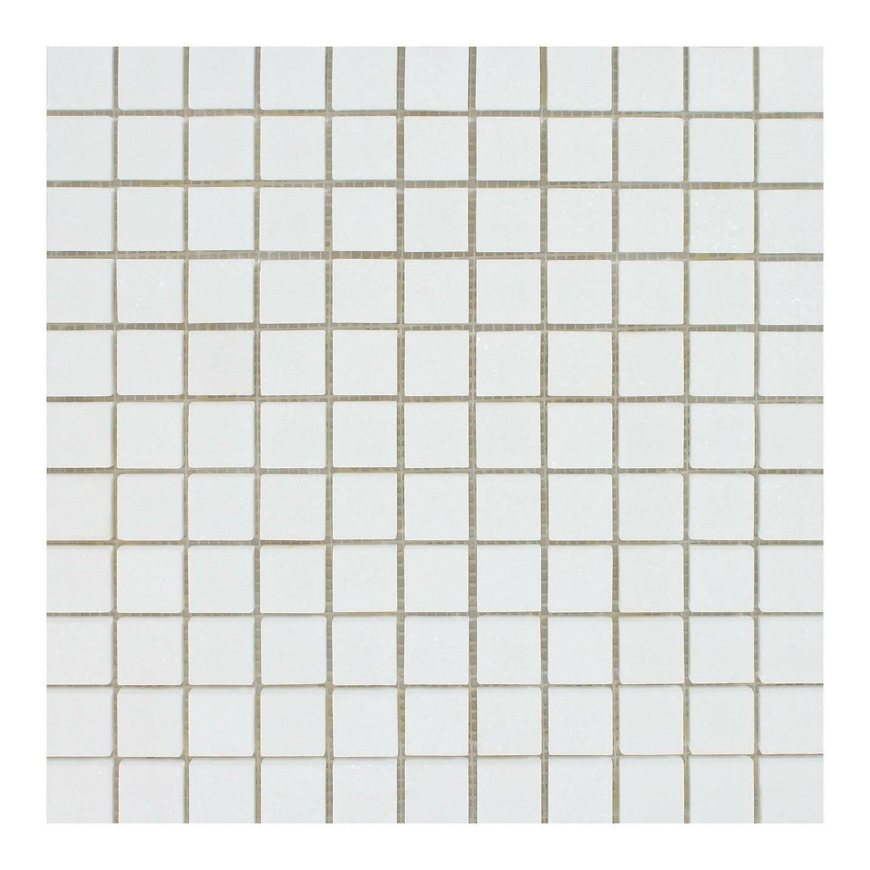 1 X 1 Thassos White Marble Honed Mosaic Tile-Marble Mosaic-American Tile Depot