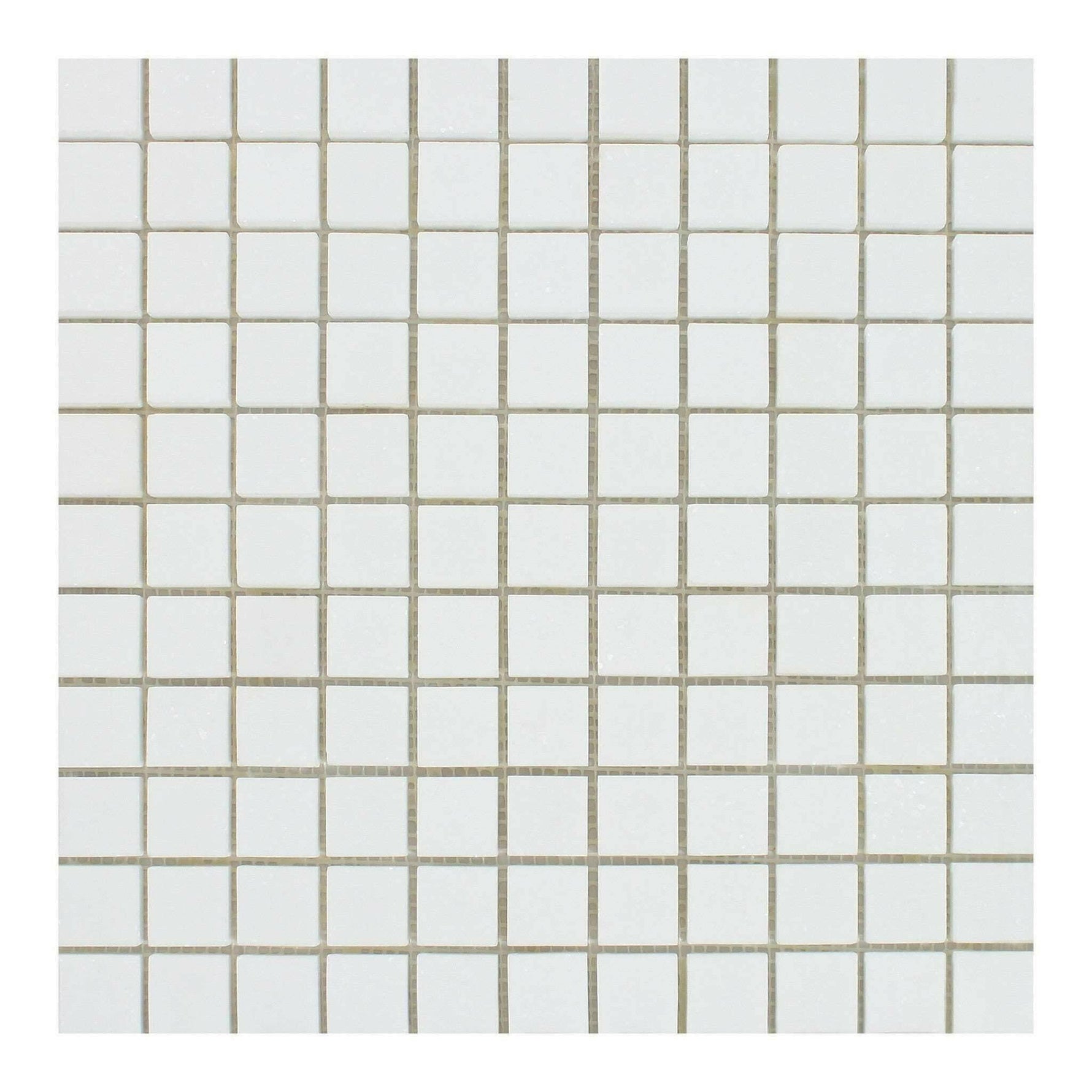 1 X 1 Thassos White Marble Polished Mosaic Tile-Marble Mosaic-American Tile Depot