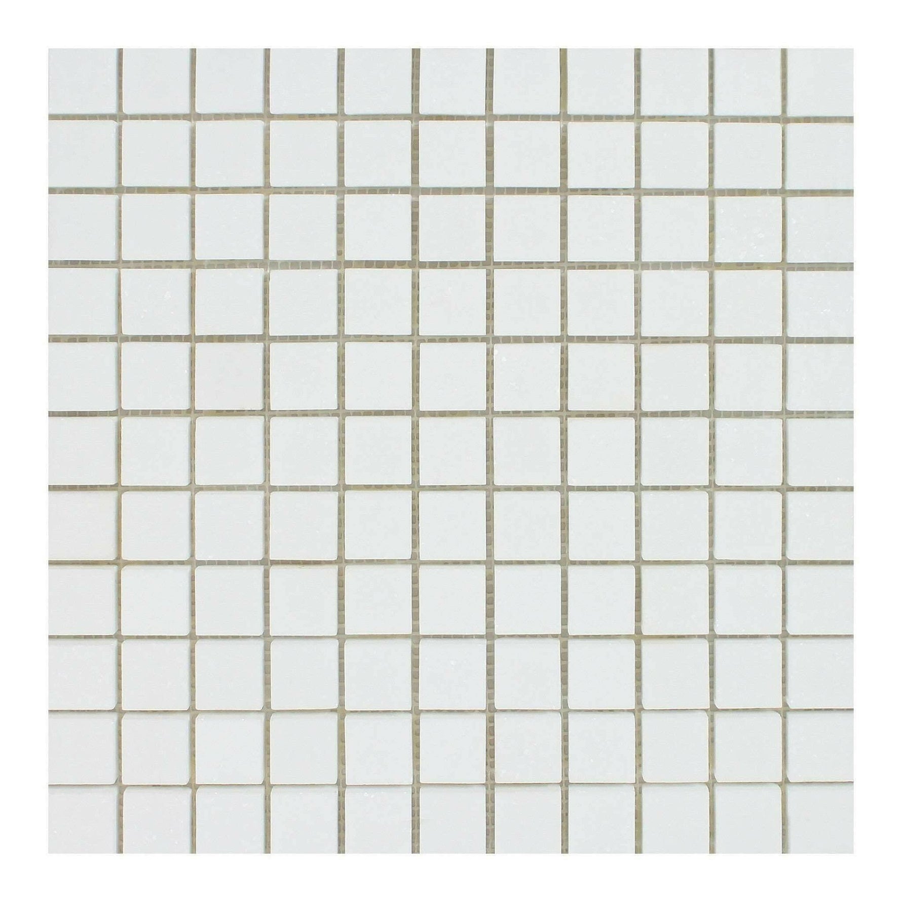 1 X 1 Thassos White Marble Polished Mosaic Tile-Marble Mosaic-American Tile Depot