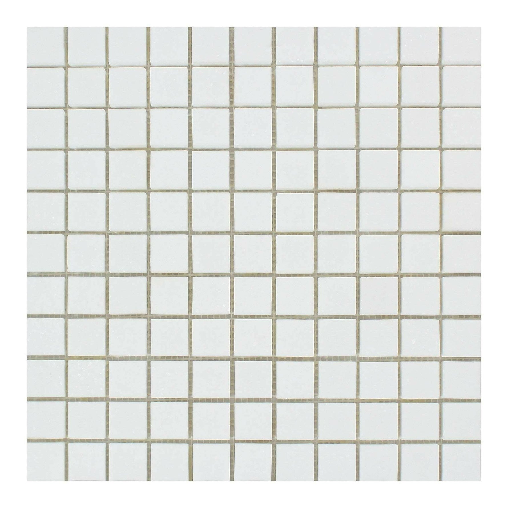 1 X 1 Thassos White Marble Polished Mosaic Tile-Marble Mosaic-American Tile Depot